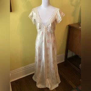 Vintage Dior Cream Floral Satin Nightgown